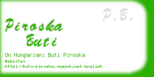 piroska buti business card